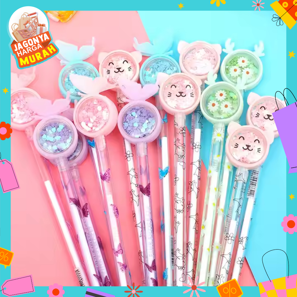 

JHM Pena Karakter Payet Gliter Bunny Lucu Black Ink Gel Pulpen Murah Gel Bolpen Gel Pastel Alat Tulis Karakter Kupu-Kupu Perlengkapan Sekolah Kantor Murah