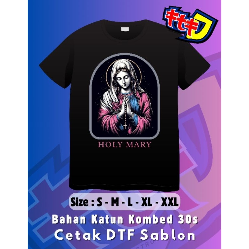 Tshirt Kristiani Bunda Maria Berdoa R06