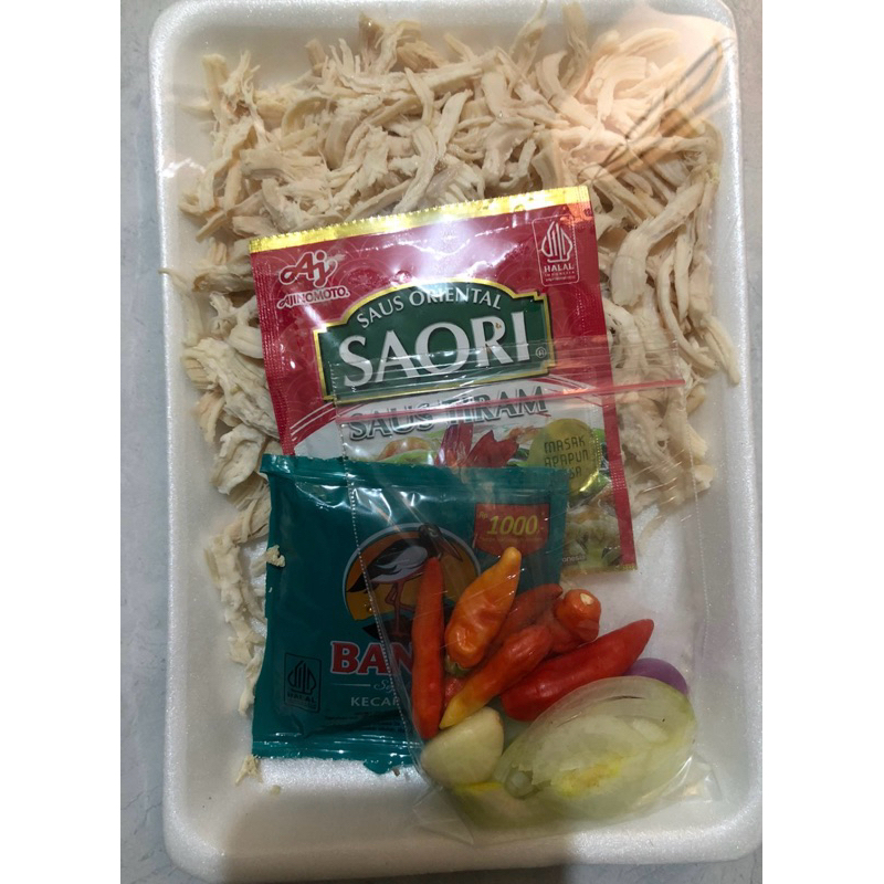 

Tumis ayam suwir kecap pack siap masak