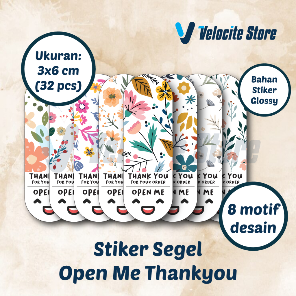 

Stiker Label Open Me Thank You For Your Order 3x6 cm (32 pcs)