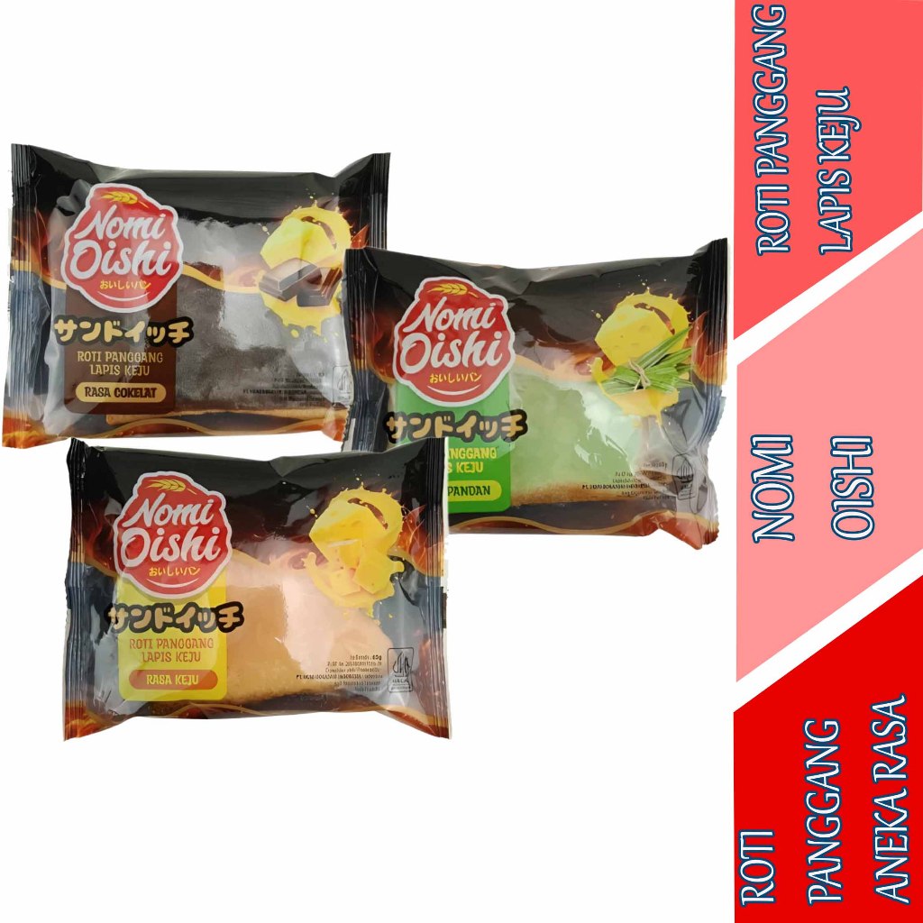 

Roti Panggang Aneka Varian Rasa - Nomi Oishi - Roti Panggang Lapis Keju - 1pcs