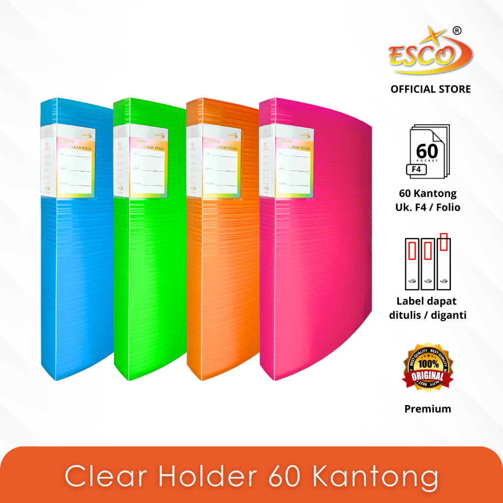 

ESCO Display Book F4 60 Kantong - Map Arsip Plastik PP ES-860