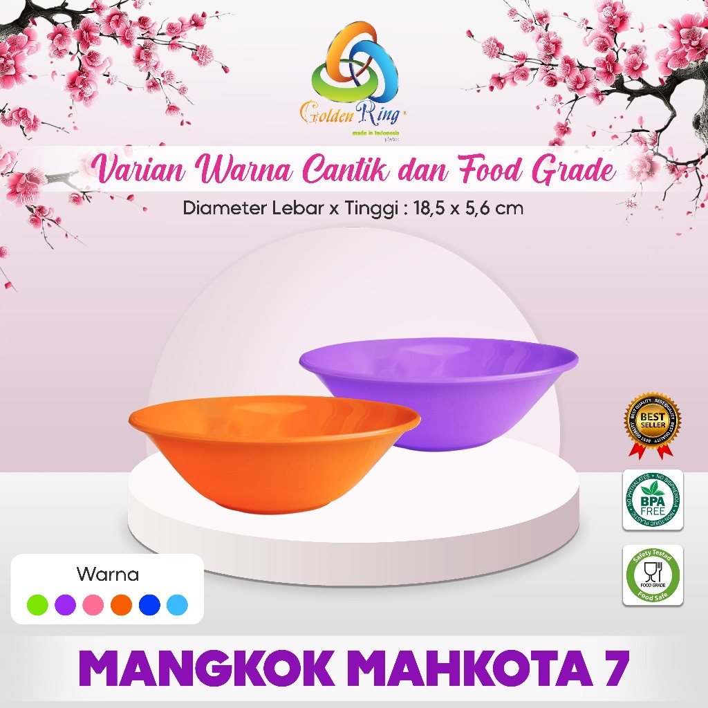 ( 6 PCS ) Mangkok Mahkota 7/Mangkok Plastik / Mangkok Lucu / Mangkok Kuah