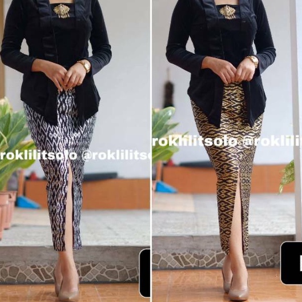 KODE P45O Rok span belah  Kamen rok bahan katun prada  Rok belah depan  Rok span kondangan wisuda