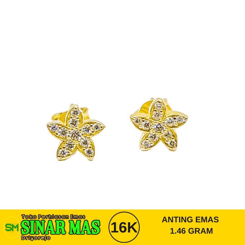 ANTING TUSUK EMAS 16 KARAT 1.46 GRAM