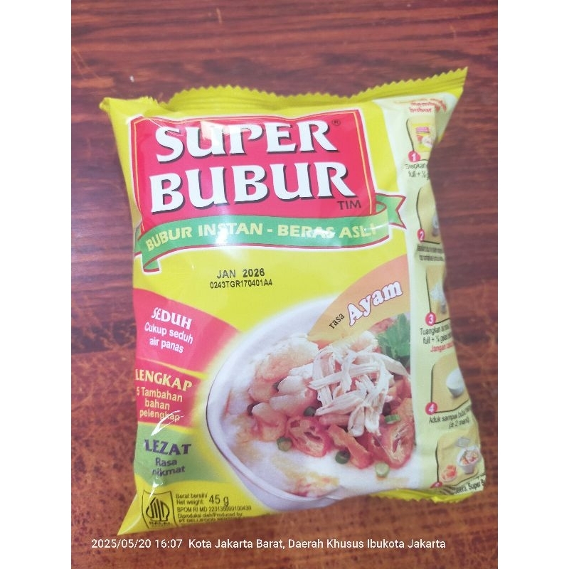 

SUPER BUBUR RASA AYAM 45 gr sc