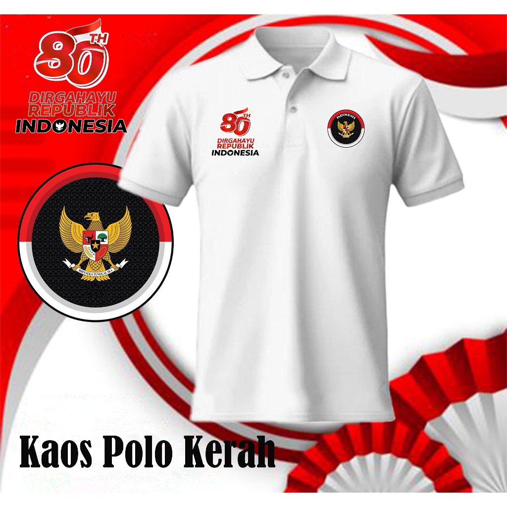 Kaos Polo Kerah Polos / Polo Shirt Lengan Pendek Pria / Kaos Polo Kemerdekaan