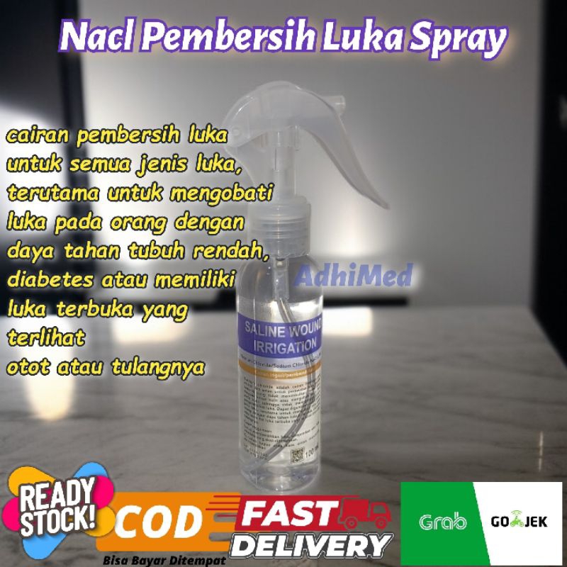 nacl pembersih luka 100ml / nacl spray 0.9% 100ml
