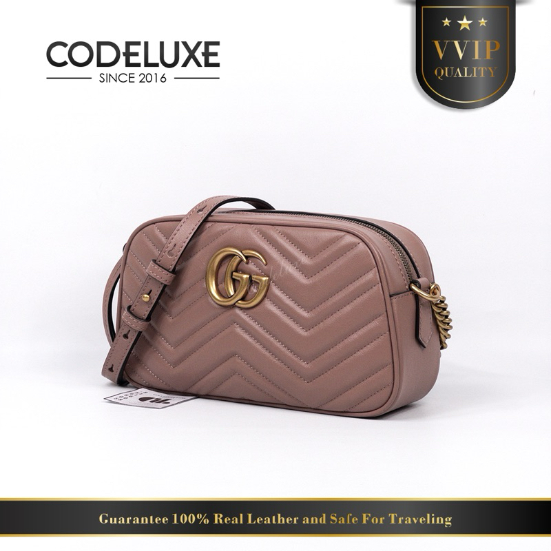 GG Marmont Camera Small Bag in Dusty Pink GHW