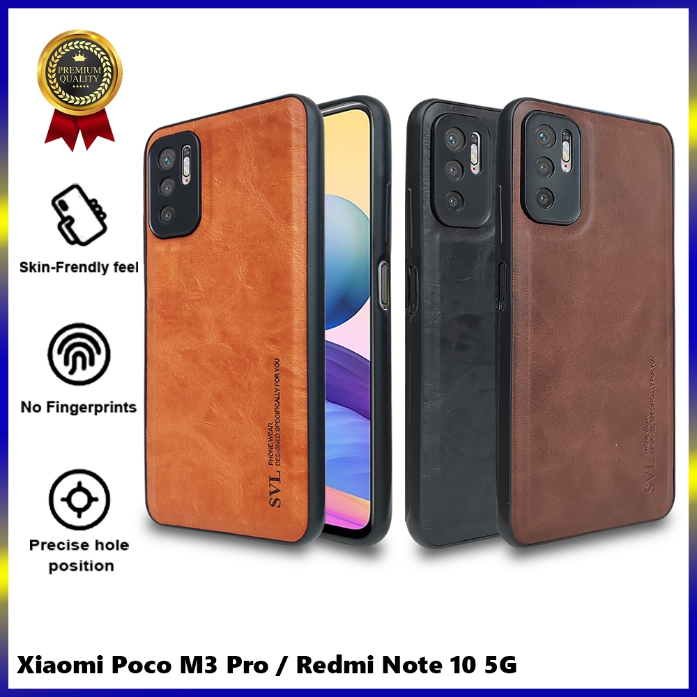 [ CUCI GUDANG ] Casing Hp Xiaomi Poco M3 Pro Case SVL Leather Casing Slim Softcase Kulit