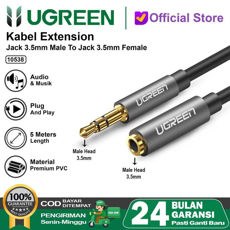 Ugreen Kabel Aux Extension Audio sambungan ke Jack 3.5mm cowok to handsfree  Male  - Female headset