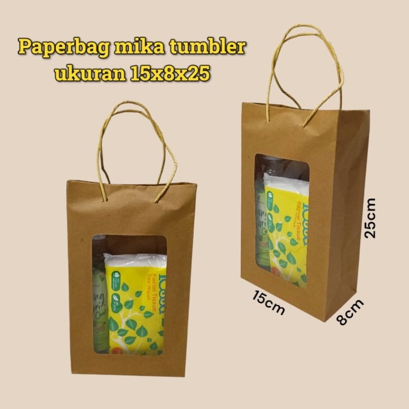 

Paper bag mika window tumbler uk 15x8x25