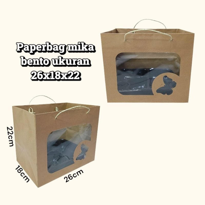 

Paper bag mika window bento uk 26x18x22