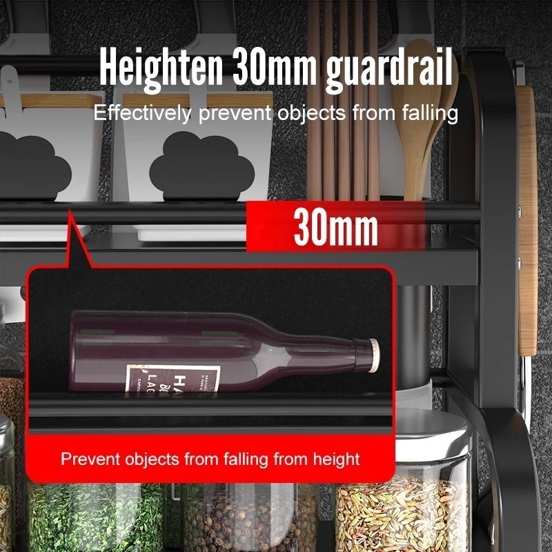 BESTPROMO Rak Bumbu Dapur Rak Meja Makan Serbaguna Stainless Steel Rak Bumbu Dapur Stainless Steel