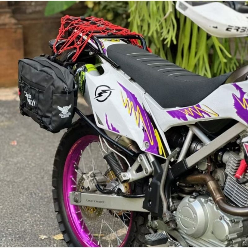 LUJ SIDE BAG TOURING BACKRACK WATERPROOF TAS MOTOR SAMPING BELAKANG DEPAN BOX HONDA WIN FIZR RX KING
