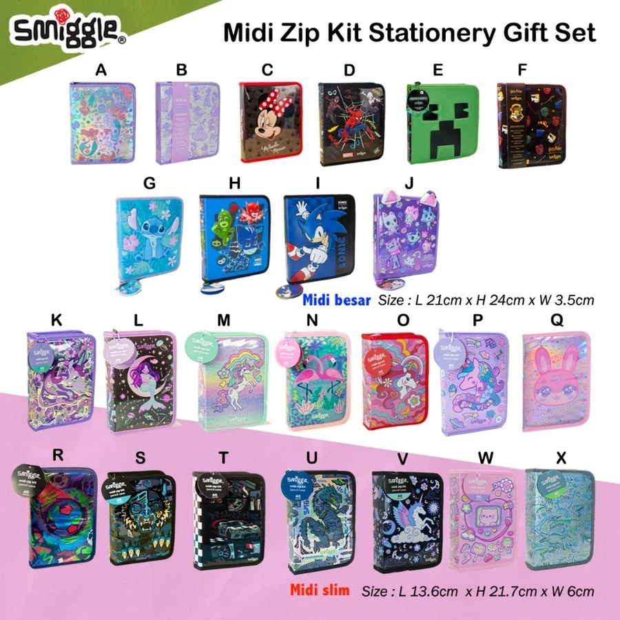 

SMIGGLE Midi Zip Kit Stationary Gift Set 26101