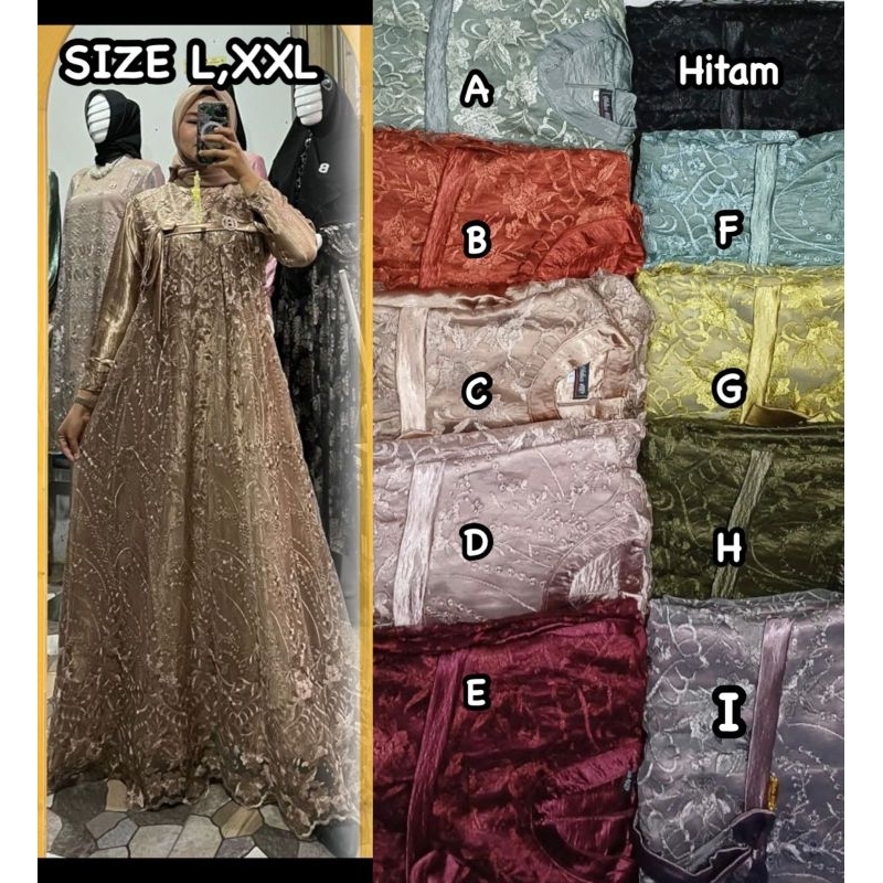 GAMIS PESTA MEWAH DRESS BROKAT TILE MIX SHIMMER PREMIUM CANTIK ELEGAN GLAMOUR TERLARIS SERAGAMAN JUM