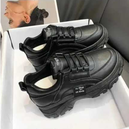 SEPATU sneaker wanita HITAM  S15 trendy sport shoes kasual premium terbaru