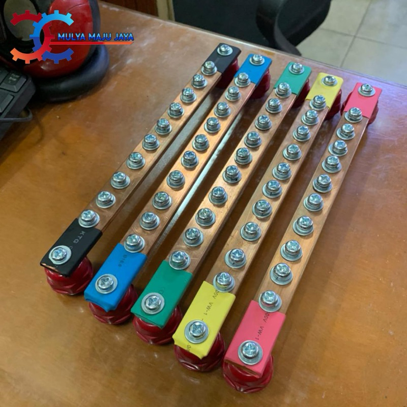 Busbar tembaga RST + GROUND Busbar tembaga Murni - Hitam