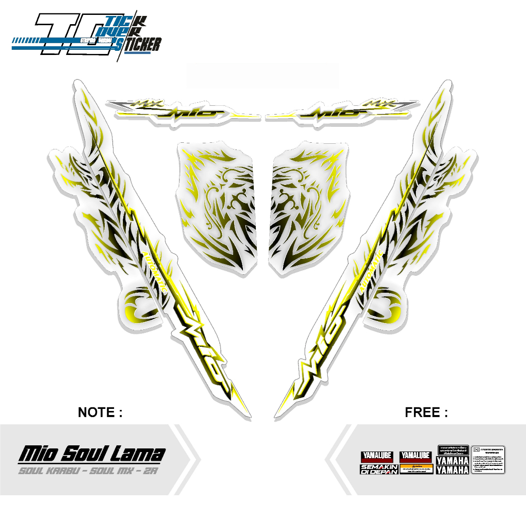 Stiker Striping Body Motor Yamaha Mio soul lama Atau Smile Variasi Free Sticker Set / SETIKER MIO so