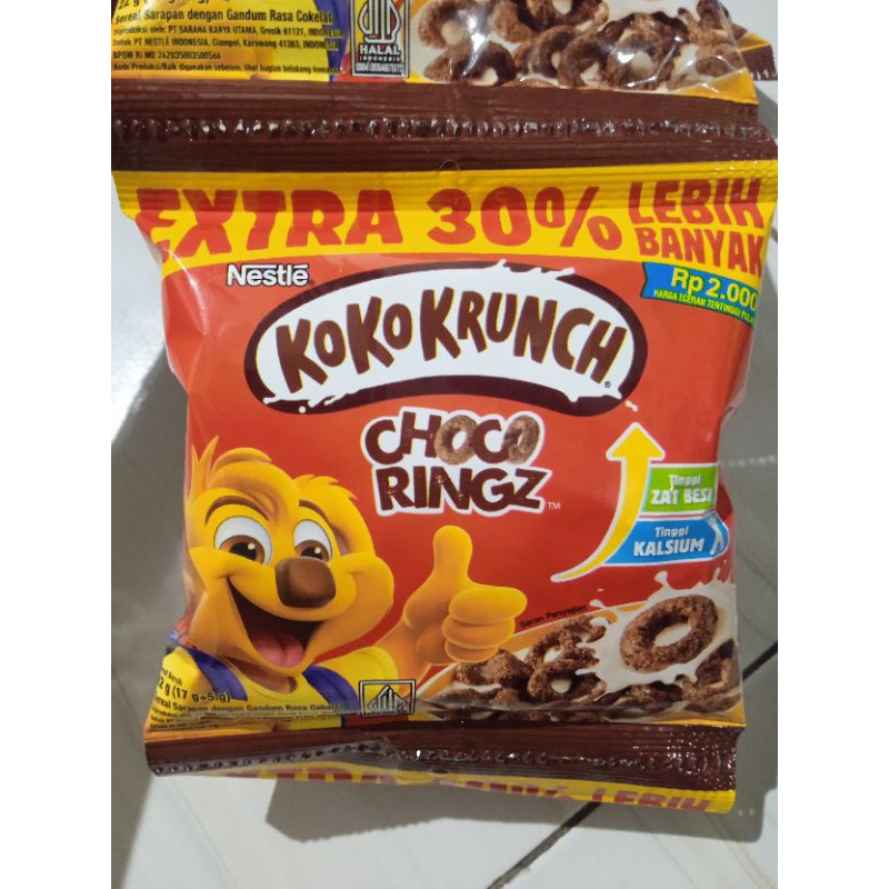 

koko Krunch choco rings 22 gr satu renteng isi 10
