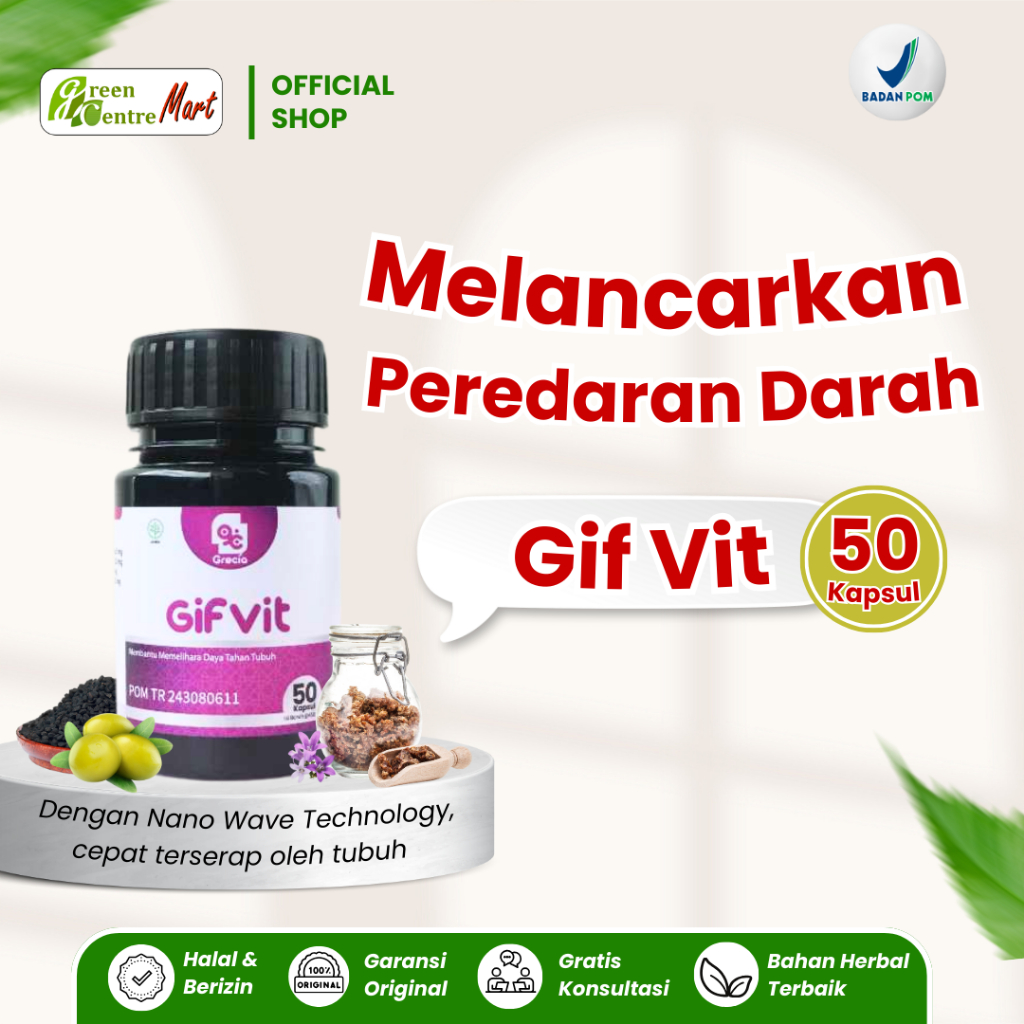 

GIF VIT 50 KAPSUL – SUPLEMEN HERBAL UNTUK KESEHATAN JANTUNG & TEKANAN DARAH