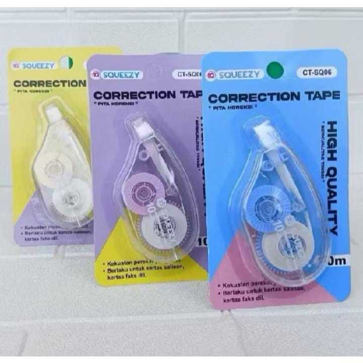 

( 1 PACK ) CORRECTION TAPE CT-SQ06 PASTEL COLOR 10 METER / STIPO KERTAS SQUEEZY 10 M 1 PACK ISI 12 BIJI