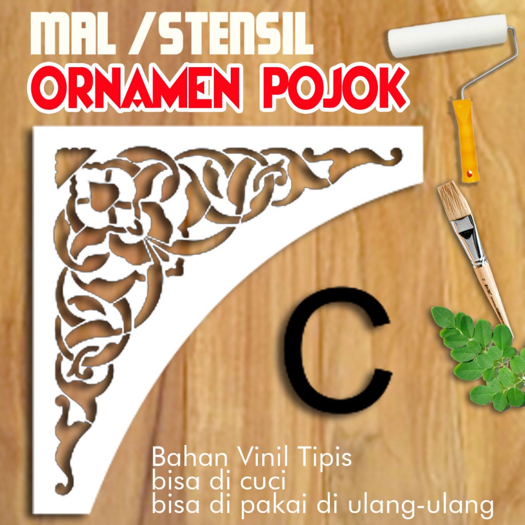 

Stensil mal Ornamen Pojok tipe C