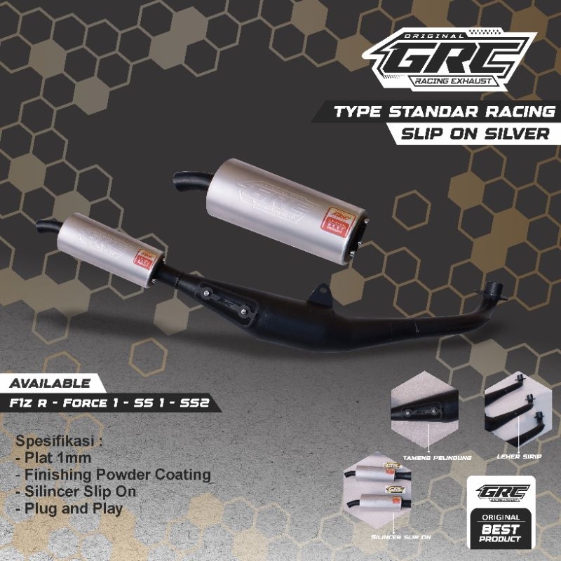 KNALPOT STANDAR RACING FIZR ,FORCE ONE,F1ZR TYPE SLIP ON SUARA PREPET