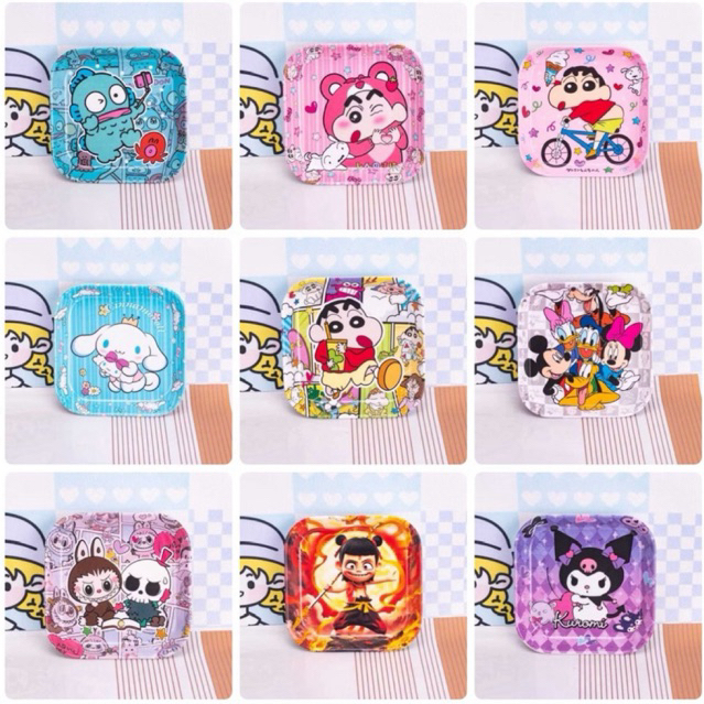 melamin piring kecil kotak persegi karakter spiderman frozen doraemon new style