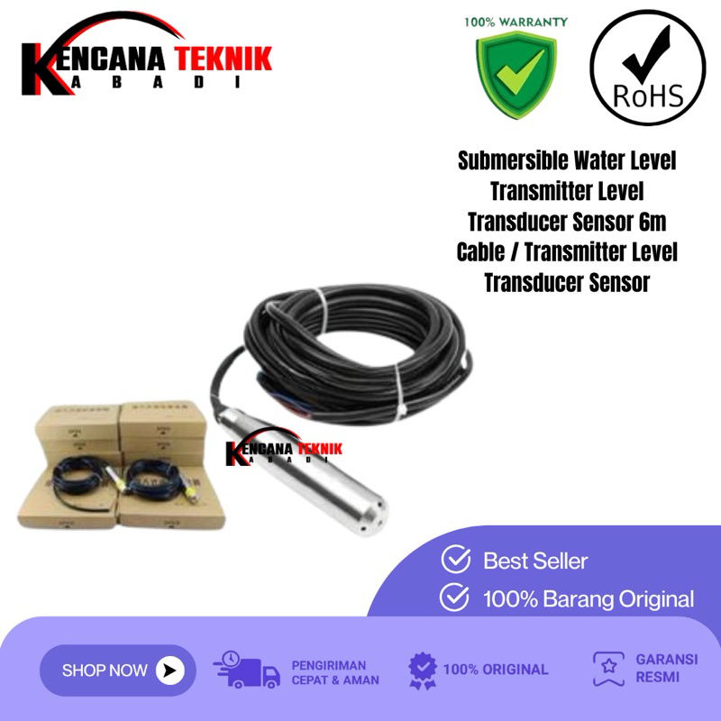 Submersible Water Level Transmitter Level Transducer Sensor 6m Cable / Transmitter Level Transducer 