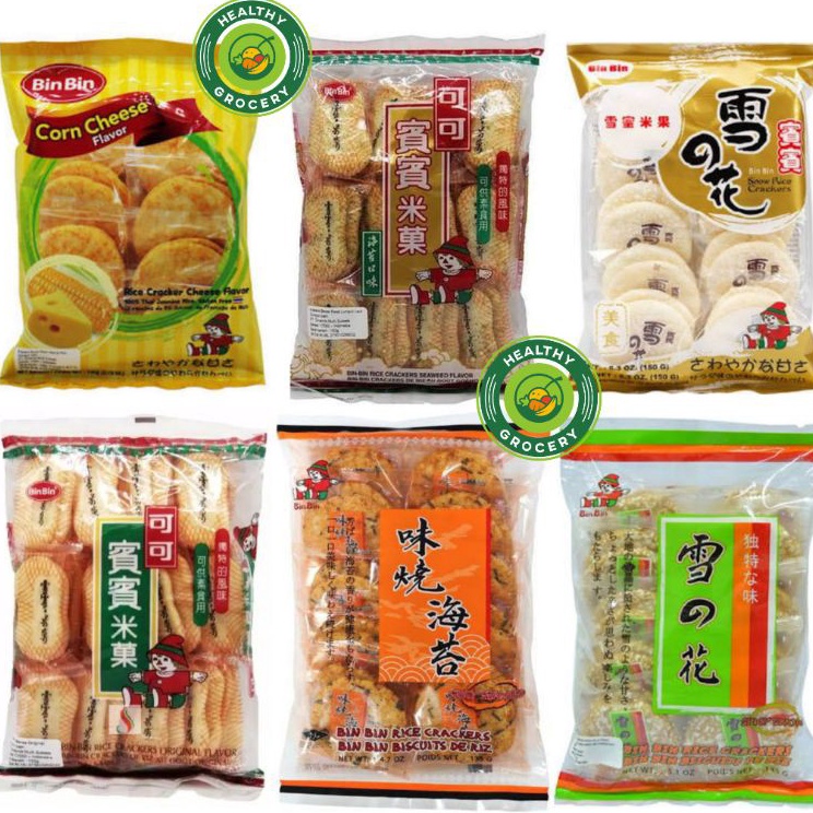 

COD BIN BIN Rice Crackers ORIGINAL SEAWEED SNOW SPICY CORN CHEESE Binbin