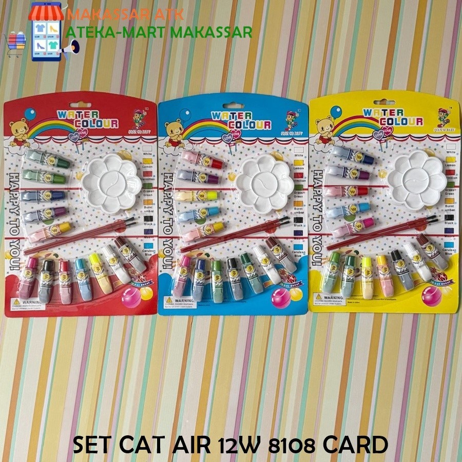 

[1 PCS] SET WATER COLOUR KIT CAT ARIR 12W 8108 CARD