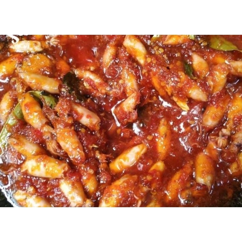 

PROMO BELI 5 GRATIS 1, sambal baby cumi,tongkol, Cakalang Teri,bawang,Roa,daging enak 150gr