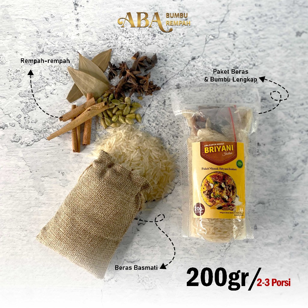 

PROMO Beras Basmati & Bumbu Instan Kebuli 200gr/2-3Porsi | Varian Kebuli Kabsah Biryani Mandhi Bukhori, PAKET HEMAT MURAH