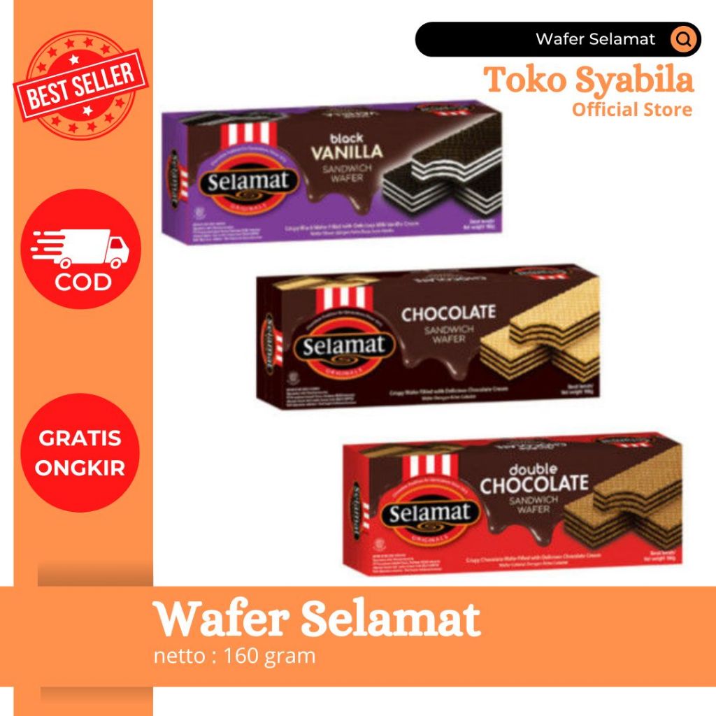 

TERMURAH!!!! 160 gram Wafer Selamat (tanpa box) Varian Coklat