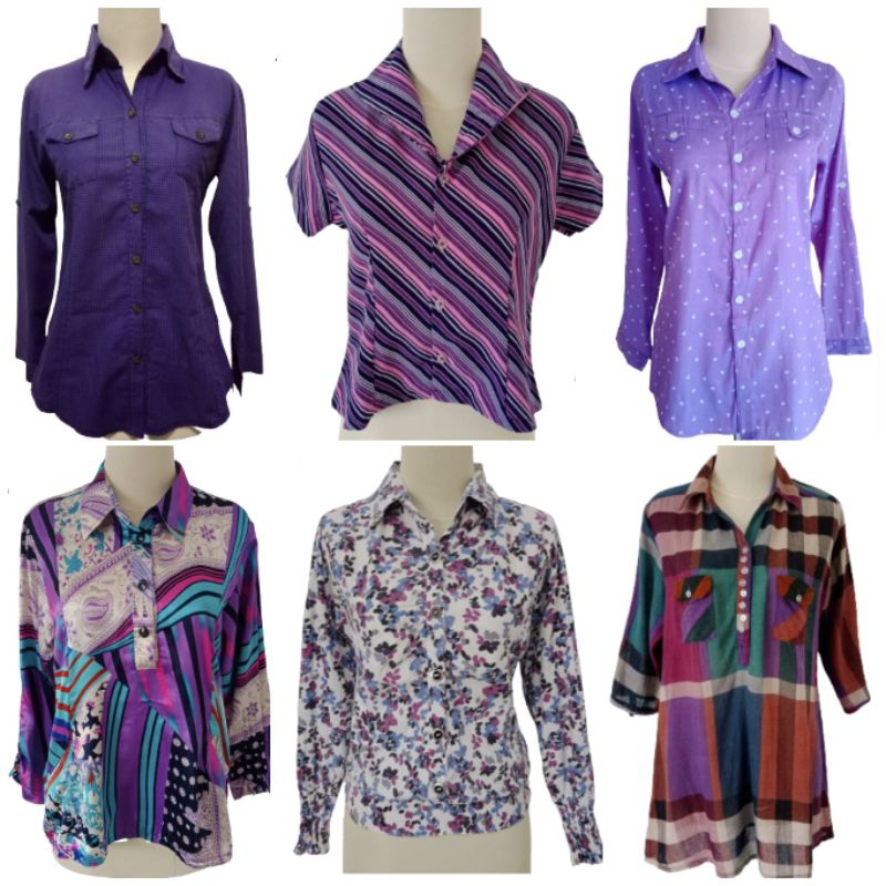 kemeja wanita ungu