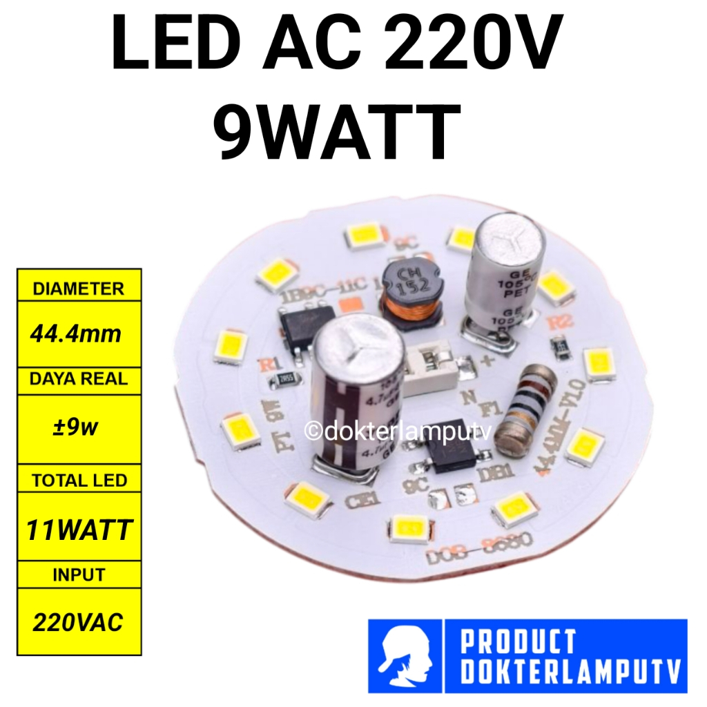 LED AC DOB 9W 220V PUTIH
