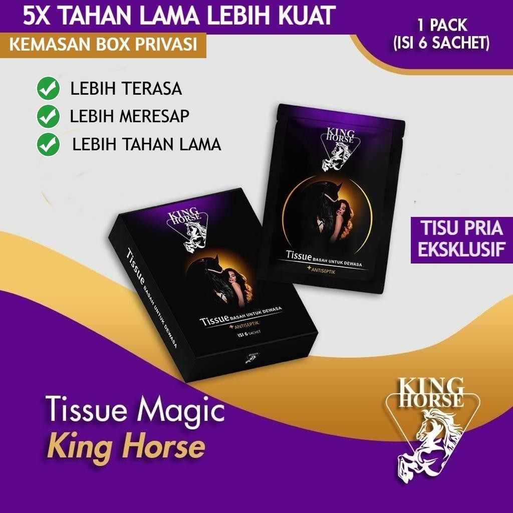 Tissue Magic King Horse Tisu Tahan Lama Pria Obat Kuat Lelaki Isi 6