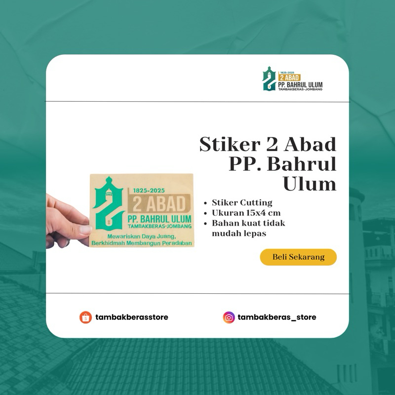 

STICKER CUTING MERCHANDISE RESMI 2 ABAD PPBU TAMBAKBERAS UKURAN 12*7 cm