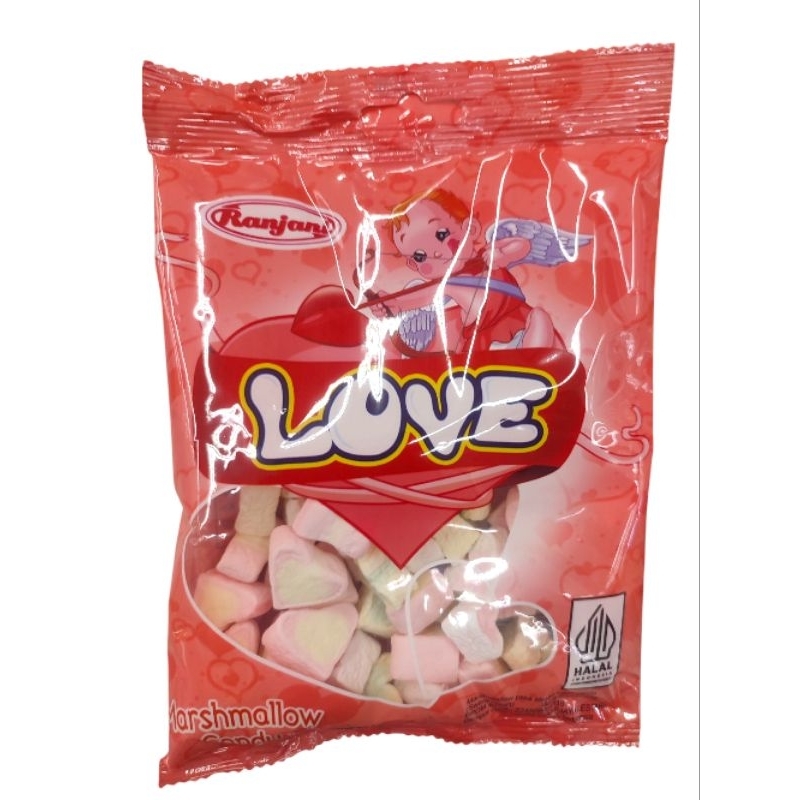 

Ranjani Permen Kapas Marshmallow Love Candy Rasa Stroberry Manis