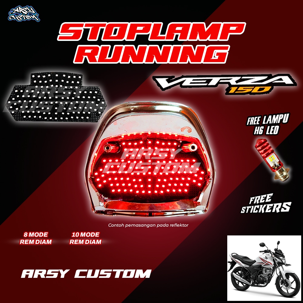 Lampu Rem CB150 Verza 8 10 Mode Running Stoplamp LED Variasi Motor