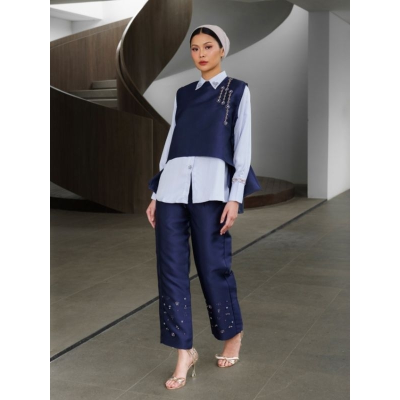 Vest Wanita || Gyka Vest Navy Jenna&Kaia Lampung