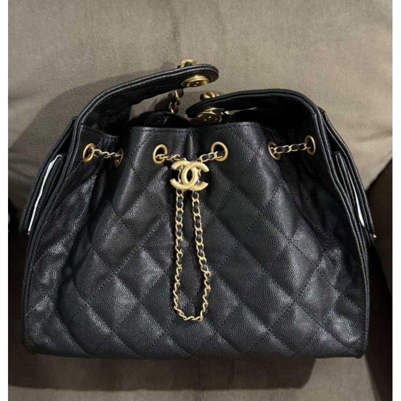 chanel 25 black small caviar ghw