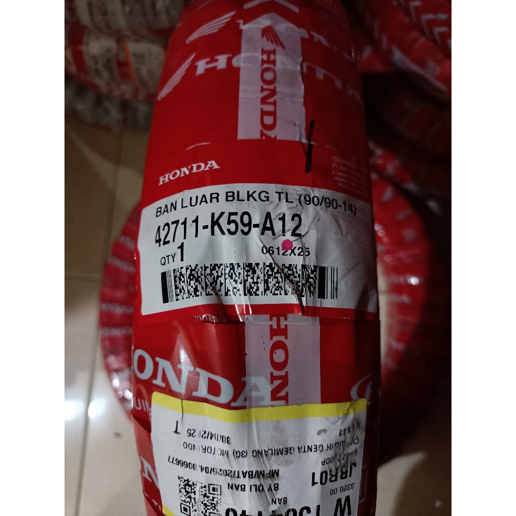 [ORI 100%] Ban Luar AHM Belakang Tubeless Tubles K59-A12 90/90-14 Beat Vario 125 150 MURAH