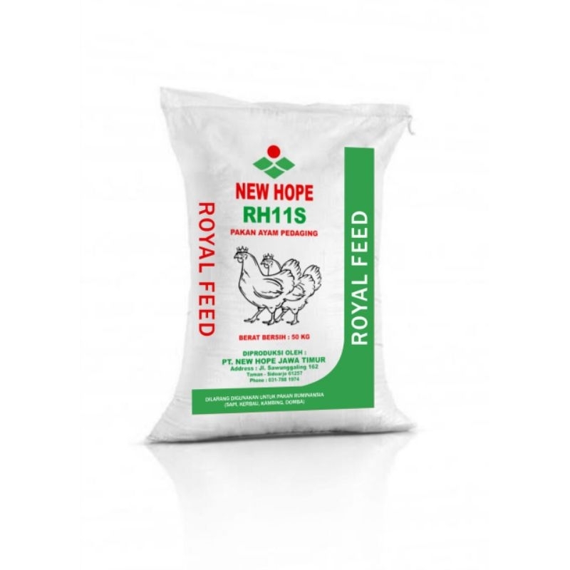 Pakan ayam pedaging New Hope RH11S Hijau kemasan 50kg
