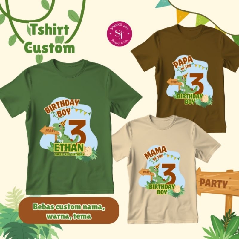 Kaos Ulang Tahun Anak / Kaos Custom / Tshirt Ulang Tahun / Tshirt Custom / Kaos Anak Dewasa Custom