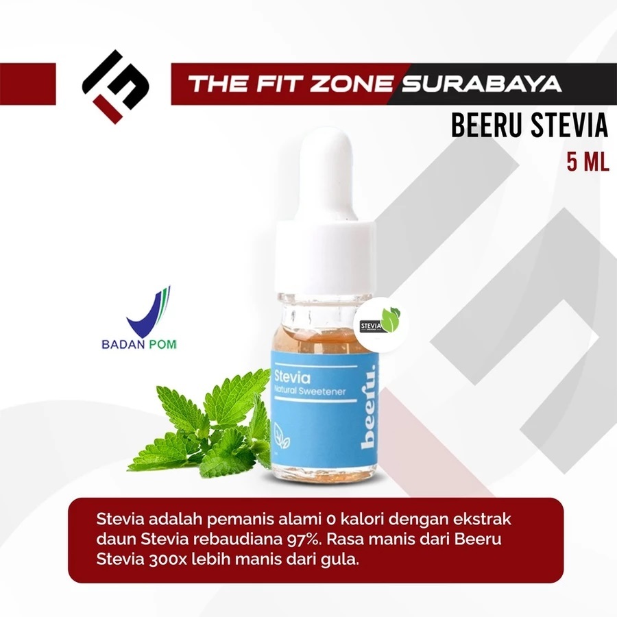 

BEERU Stevia Natural 5 ML Sweetener Pengganti Gula Sehat Pemanis Alami Nol Kalori