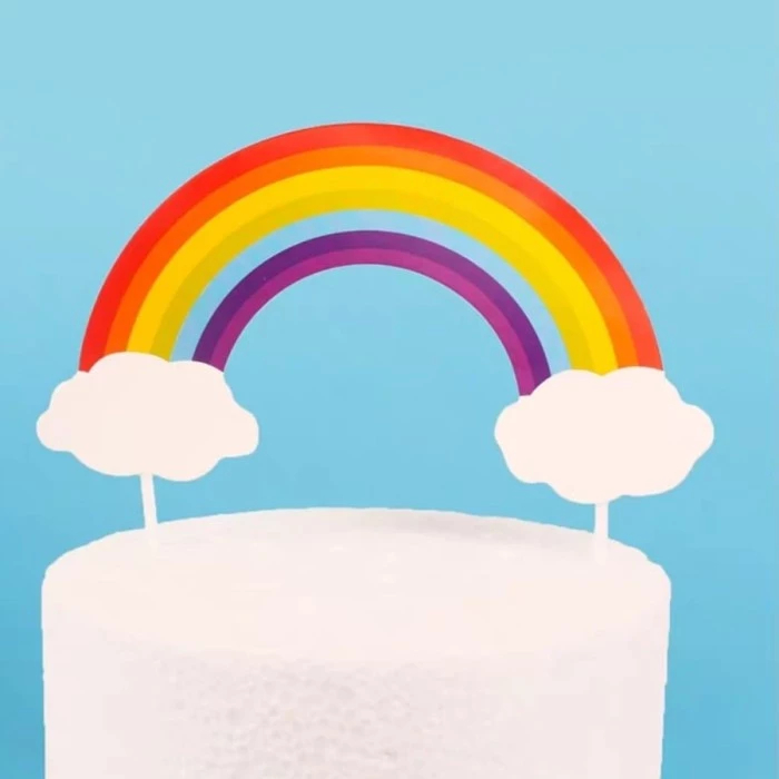 topper cake rainbow/Pelangi/hiasan kue pelangi lucu/cake topper unicorn/topper/Toper pelangi warna w