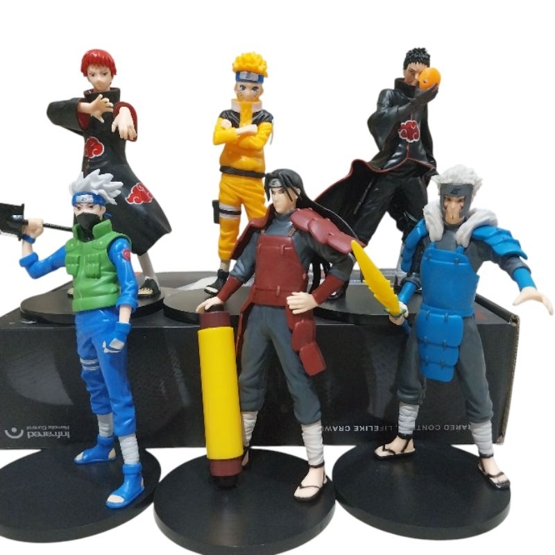 Action Figure Anime Narutoo set isi 6/Bonus 1toy Random